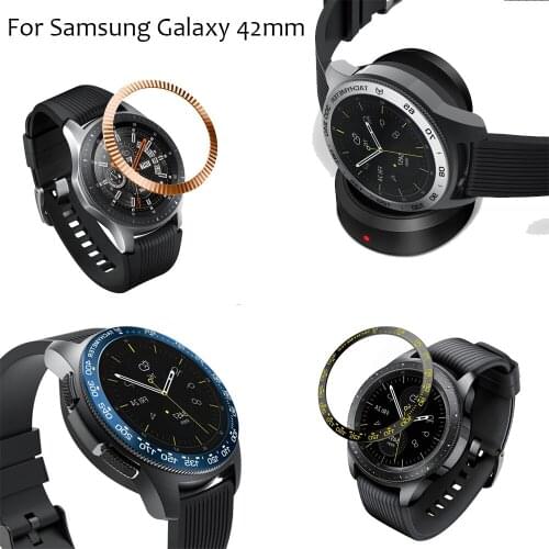 Replacement Smart Watch Accessories For Samsung Galaxy Watch 42MM Bezel Ring Adhesive Cover Anti Scratch Metal Protective case