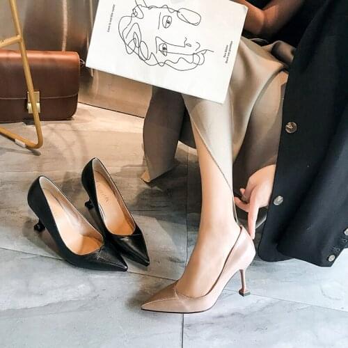 Women High Heels Female Shoes Women Pumps Solid Pointed Toe Wedding Shoes Spring Autumn Elegant Offical Ladies Shoes W32-32
