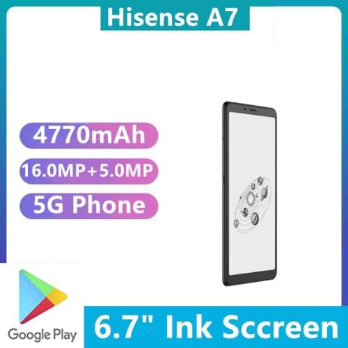 In Stock Hisense A7 5G Cell Phone Dual Sim Fingerprint 6.7" ink Screen Read Phone 16.0MP Android 10.0 GPS 6GB RAM 128GB ROM