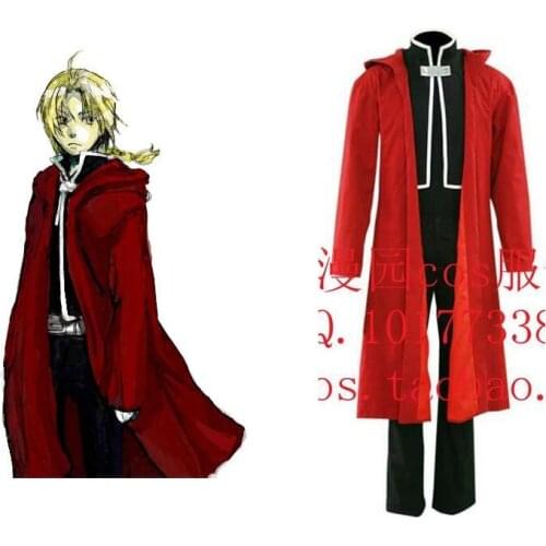 2017 Fullmetal alchemist edward elric cosplay costume red mens fullmetal alchemist cosplay Halloween