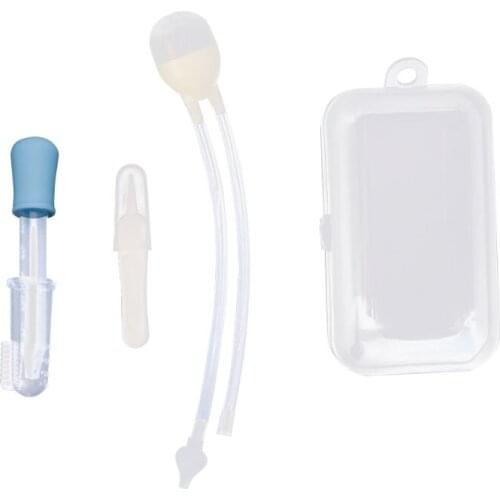 4Pcs Newborn Baby Care Kit Healthcare Nasal Aspirator Dropper Feeder Nursing Kit