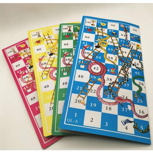 50 Sets Portable Snake and Ladder Board Game Set Flight Chess jogos juegos oyun Family Party Games Toys for Kids Adults