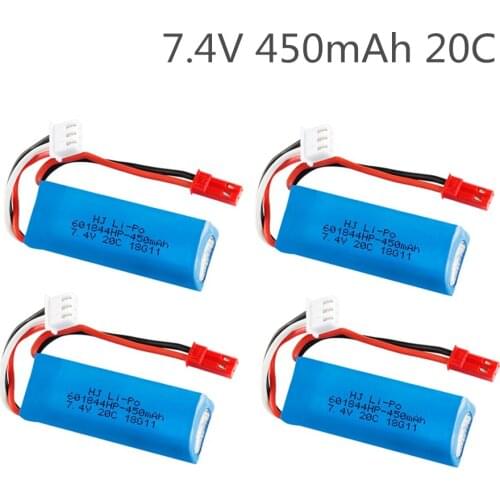 7.4V 450mAh 20C Lipo Battery for WLtoys K969 K979 K989 K999 P929 P939 RC Car Parts 2s 7.4v Battery