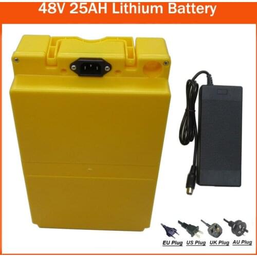 48V 25AH 1000W Electric Bike bicycle Battery Pack 13S 48 V Lithium 18650 E-Bike Batteria With 30A BMS 54.6V 2A charger