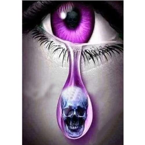 Full Round Diamond mosaic Eyes Tears Skull Full Square Diamond embroidery DIY 3D Diamond painting Cross stitch decoration gift