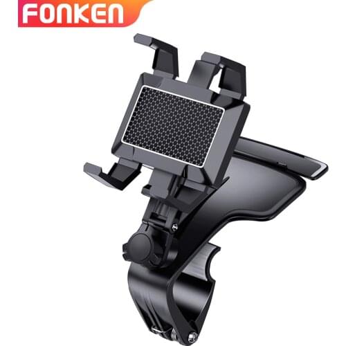 FONKEN Dashboard Car Phone Holder 3 in 1 Rearview Mirror Sun Visor In Car GPS Navigation 4-7 inch Smartphone Clip Stand Support