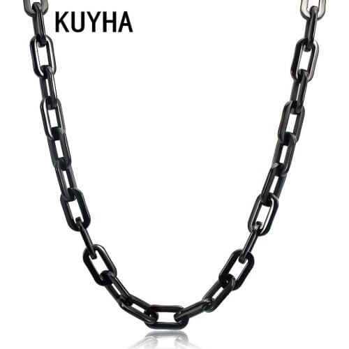 Stainless Steel Chain Necklace for Men Women Link Chain Black/Gold/Silver/Gold&Silver Color Thick Choker Fashion Male Jewelry