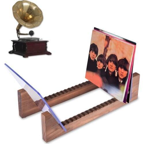Vinyl Record Storage Holder - Acrylic Ends - Display Your Singles And LPs In This Modern Portable Rack Unit Holds Up To 25 Album