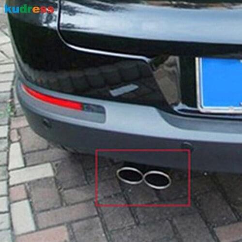 For Volkswagen CC 2008-2012 Passat B6 2006-2010 EOS 2007-2012 Stainless Steel Car Rear Tail Exhaust Muffler Pipe Silencer Trims