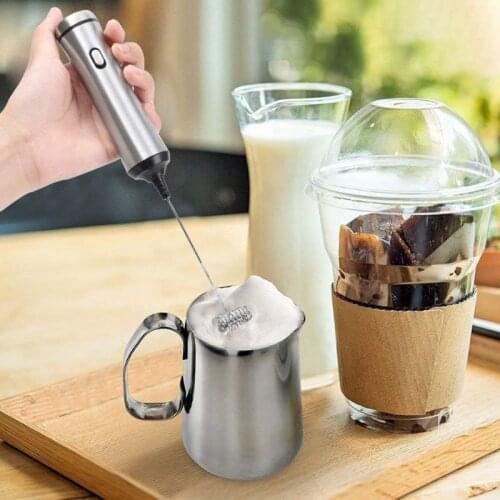 Usb Chargeable Double Spring Whisk Head Electric Milk Frother Milk Foamer Mixer M2EE