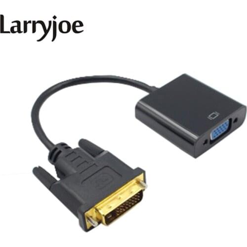 DVI to VGA Adapter Cable 1080P DVI-D to VGA Cable 24+1 25 Pin DVI Male to 15 Pin VGA Female Video Converter for PC Display