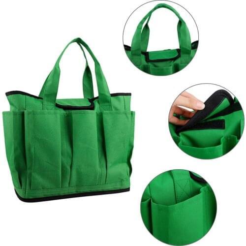 Garden Tool Storage Bag Garden Tote Bag Toolkit Hand Bag with 8 Oxford Pockets for Home Outdoor Gardening Organizer