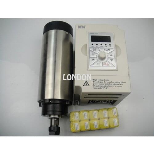 CNC spindle kit ER16 1.5KW air cooling spindle+10 pieces ER16 collets+1.5KW VFD inverter