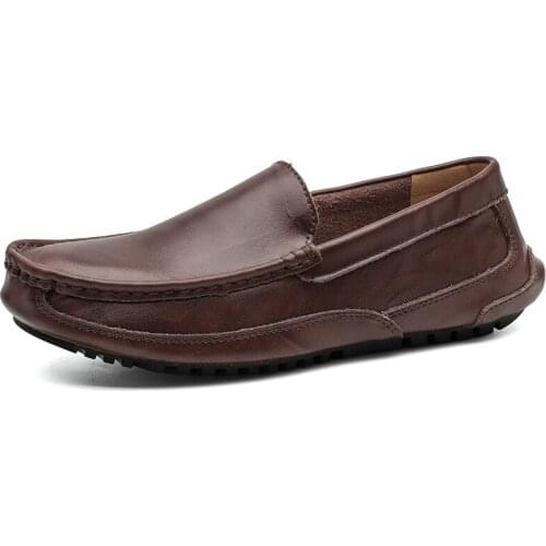Leather Mens Shoes Large Size Wide Foot Moccasin Shoes Loafers Soft Bottom Breathable Casual Shoes Fashion Trend Sports Shoes