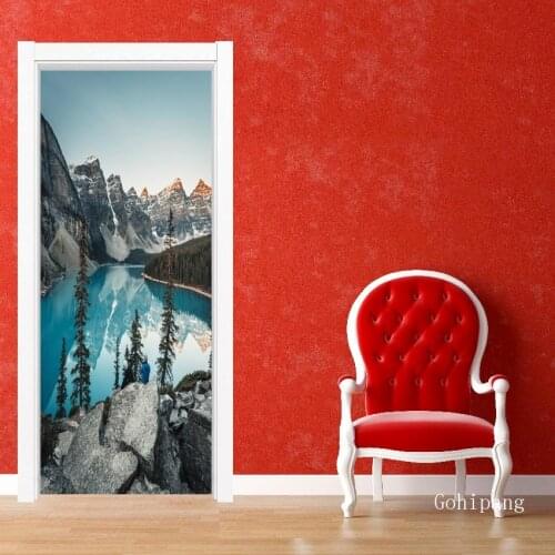Creative 3D Door Sticker Natural Scenery Door Wallpaper Home Decor Self-Adhesive Waterproof Removable Poster Painting Stickers