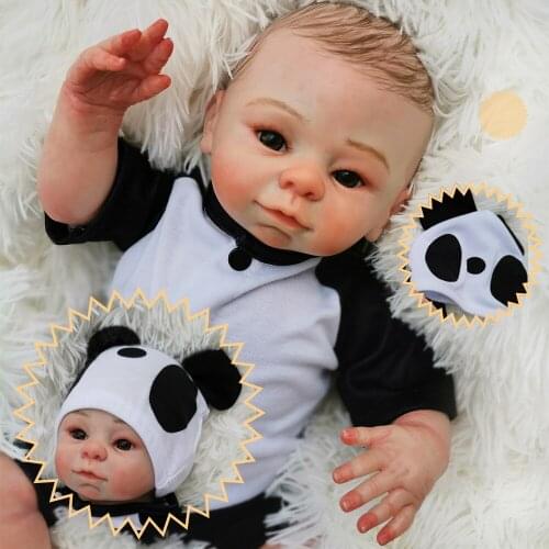 18inch Reborn baby dolls handmade detailed paint soft silicone newborn baby doll bebe reborn bonecas gift