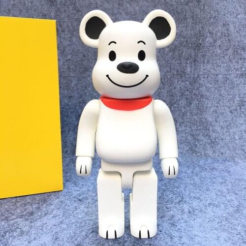 Hot Sell 400% Bearbrick Cospaly White Dog Vinyl Doll Art Figure With Yellow box