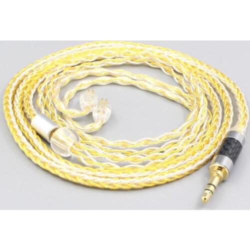 LN007292 8 Core OCC Silver Gold Plated Braided Earphone Cable For HiFiMan RE2000 Topology Diaphragm Dynamic Driver