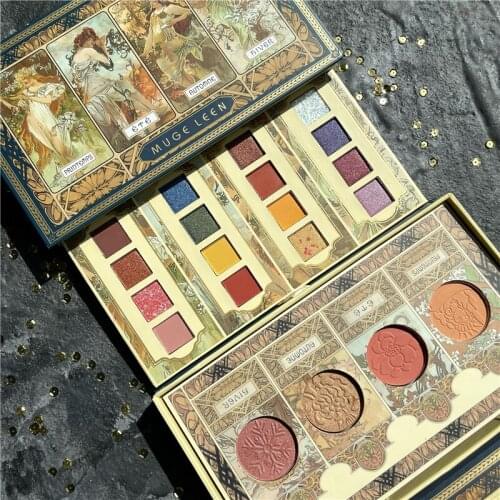 Shimmer Matte Glitter Eyeshadow Palette Pigmented Metallic Makeup Eyeshadow Palette Face Blush Bronzer Highlighter Cosmetic