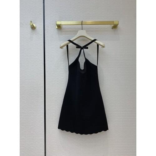 Mini Eureeky Sexy 2021 Early Spring Women Luxury Brand New Bow Knot Cross Back Hollow Waist Black Small Dresses High-end