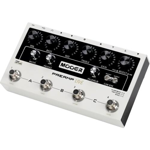 MOOER PREAMP LIVE Professional Digital Preamp Pedal Preamplifier12 Channels Pre & Post Booster 3-Band EQ Speaker Cabinet