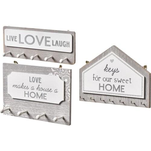 Wall Hanging Home Decor Plaque with Hooks, Wall-Mounted Wooden Sign Board with 4/5/7 Hanging Hooks,for Keys Hat Coat