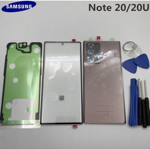 NOTE20 New Original For Samsung Galaxy NOTE 20 N980 Ultra Back Glass Rear Battery Cover Door+Front Glass Lens+Adhesive+Tools