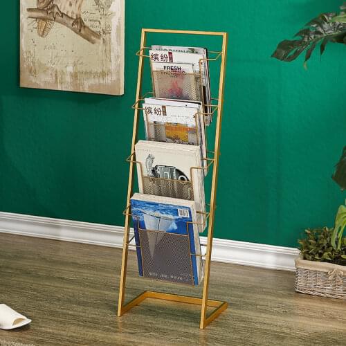 New newspapers and magazines rack floor storage books brochures brochure display simple iron metal newspaper