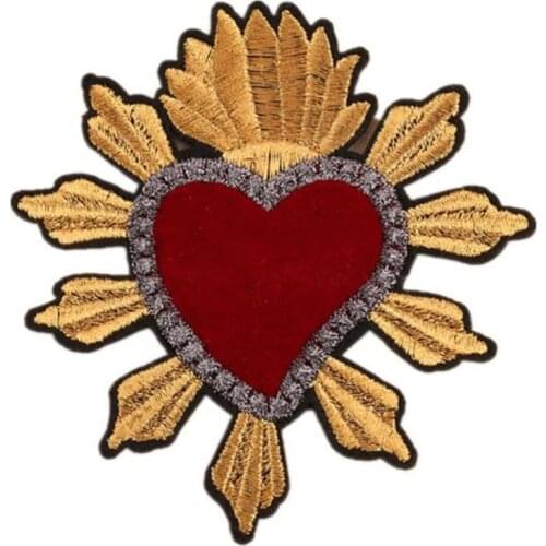 Girls clothes baby Badges embroidery patch punk red heart deal with it T shirt iron on patches for clothing cute sticker badge