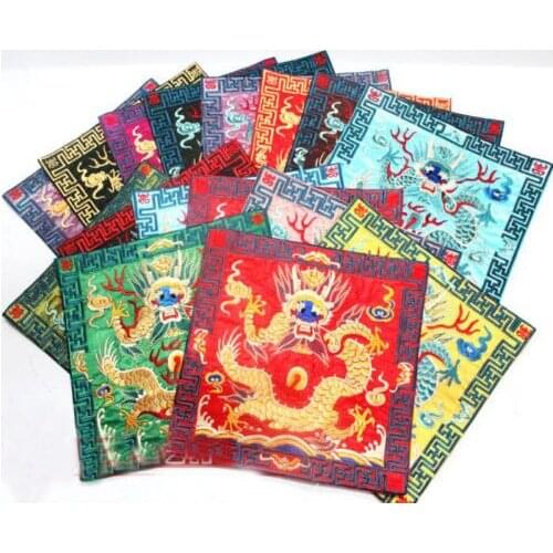Wholesale 5pcsChinese Dragon Handmade Embroidered Vintage Cup&Mouse&Telephone Coaster Mat