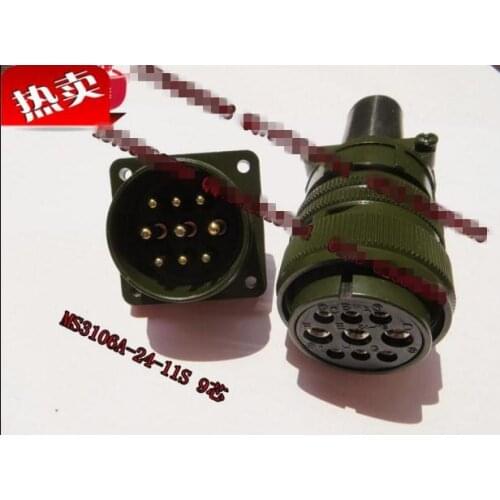 Original new 100% 5015 American Standard aviation plug straight MS3106A24-11S MS3102A24-11P 9 core waterproof connector