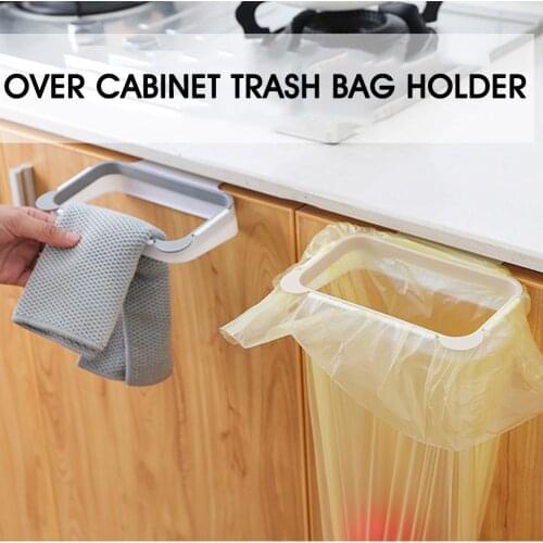 Hanging Trash Garbage Bag Holder Kitchen Bathroom Hanging Holders Cabinet Kitchen Trash Bag Storage Rack Kitchen Accessories