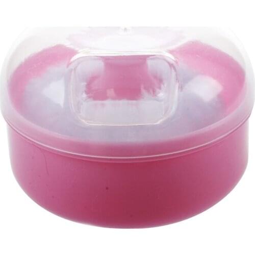 Mini Portable Baby Soft Face Body Cosmetic Powder Puff Sponge Box Case Container Pink