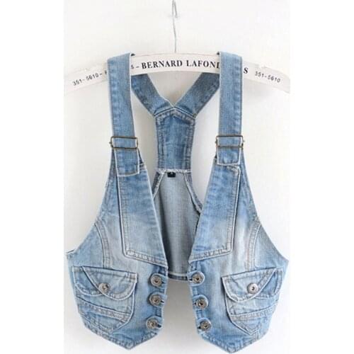 Casual Denim Vest For Women Plus Size Short Sleeveless Slim Jacket Summer Fashion Waistcoat Single-breasted Female Tops