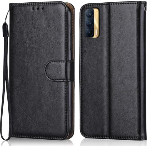 Luxury Leather Case for On Realme X7 (india) Wallet Stand Flip Case Phone Bag with Strap