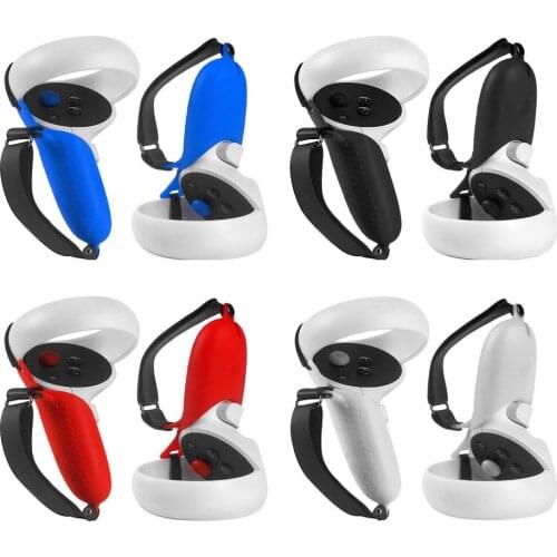 Handle Controller Silicone Grip Cover VR Accessories For Oculus Quest VR 2 Protection Cover With Handle Strap For Quest2