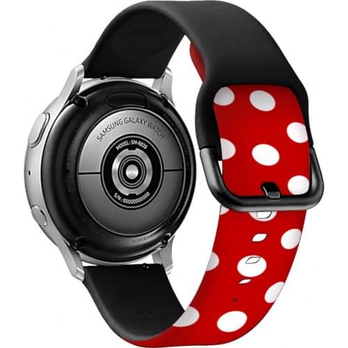 Printing Silicone 20mm/22mm correa For Samsung Galaxy watch 3 strap Active 2 45mm 41mm/46mm Gear S3 bracelet for Huawei GT/2/2e