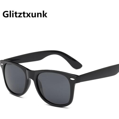 Glitztxunk Fashion Black Vintage Sunglasses Men Retro Polarized Sun Glasses Men Driving Glasses Sport Goggles Eyewear Male UV400