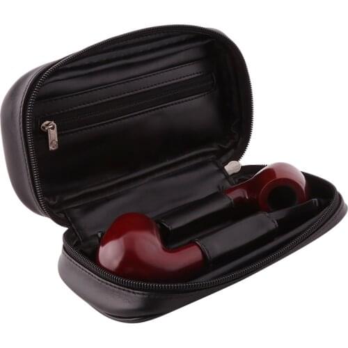 Tobacco Smoking Pipe Bag Soft PU Leather Portable Herb Tobacco Smoking Pipe Case Smoke Tools Storage Accessories