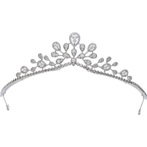 2020 Design Cubic Zirconia Princess Tiara Diadem for Bridal Wedding Hair Jewelry Accessories Hairpieces CH10343