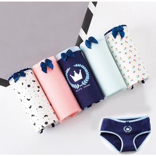 5Pcs/lot Cotton Underwear Women Panties Girls Briefs Sexy Cueca Printed Calcinhas Lace Shorts Plus Size Underpants Panty Femme