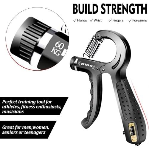 5-60 kg Intelligent Counter R-Shape Adjustable Hand Grips Wrist Exerciser Forearm Training Hand Strength Exercise Fitness Tool