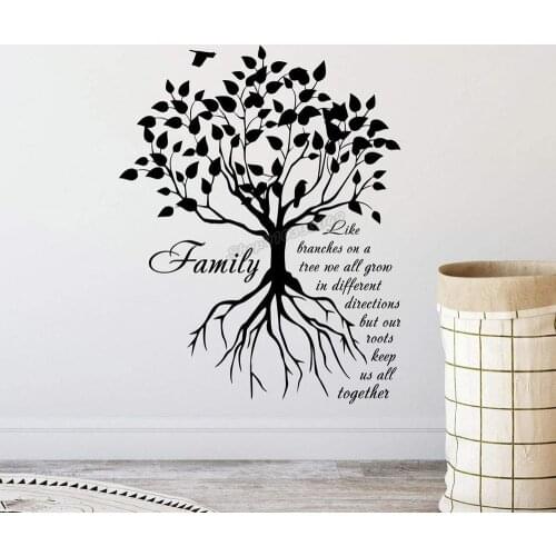 Vinyl Stickers Family Like Branches On A Tree Wall Decal Sign Inspirational Quote Wall Stickers Vinyl Bedroom Family Decor B065