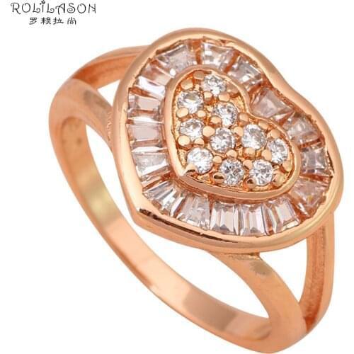 Vintage Heart Gold Tone Heart style Health Fashion Jewelry Golden Element Ring Sz #6.75 #6.5 JR1816