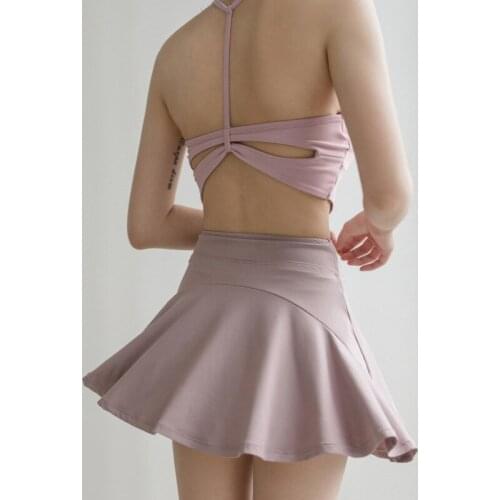 Heyyoga Womens Yoga Running Fitness Mini Skirt Girl Badminton Dance Gym A-line Breathable Pleated Sport Running Tennis Skirt