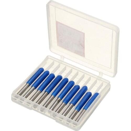 10pcs 10/15/20/25 Degrees PCB Engraving Bit V Shap Tip End Mill Tungsten Carbide PCB 3D Milling Cutter