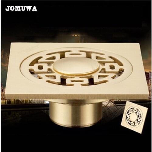2 Styles 10x10cm Brass Antique Brushed Floor Drain Bathroom Kitchen Shower Roon Porch Square Floor Waste Drain Grate Sanitary