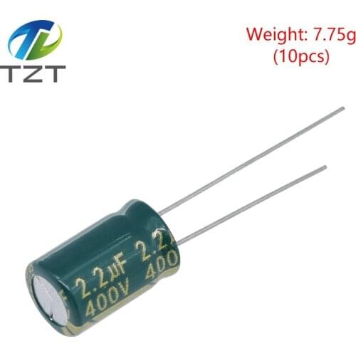 20PCS Higt quality 400V2.2UF 8*12mm 2.2UF 400V 8*12 Electrolytic capacitor