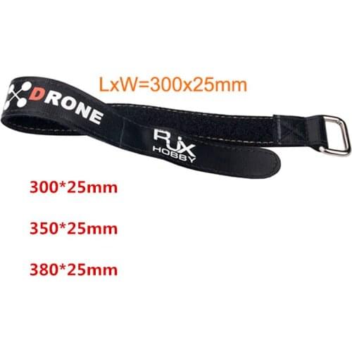 300mm 350mm 380mm Non-Slip Rubberized Alloy Buckle Straps For RC Quadcopter Batteries