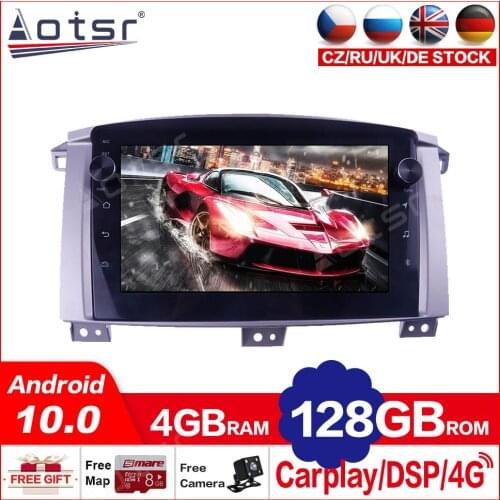 4+128G Android 10 Frame Audio Fitting For Toyota LAND CRUISER LC100 2002 2003 2004 2005 2006 2007 Radio Player Bluetooth GPS